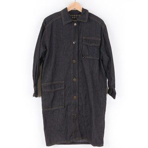 Vintage Dark Wash Denim Shirt Dress